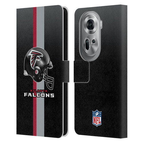 NFL Atlanta Falcons Logo Helmet Leather Book Wallet Case Cover For OPPO Reno11 Pro