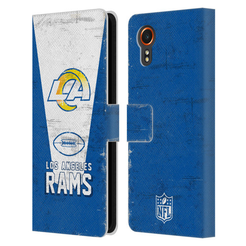 NFL Los Angeles Rams Logo Art Banner 100th Leather Book Wallet Case Cover For Samsung Galaxy Xcover7 5G