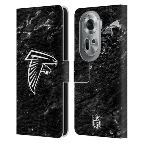 NFL Atlanta Falcons Artwork Marble Leather Book Wallet Case Cover For OPPO Reno11 Pro