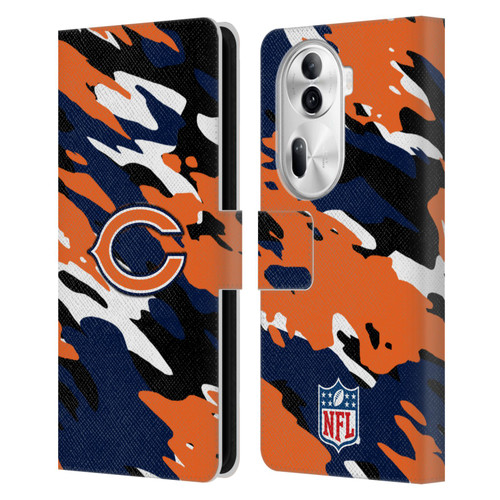 NFL Chicago Bears Logo Camou Leather Book Wallet Case Cover For OPPO Reno11
