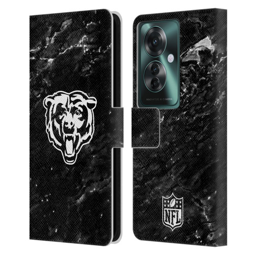 NFL Chicago Bears Artwork Marble Leather Book Wallet Case Cover For OPPO Reno11 F 5G / F25 Pro 5G