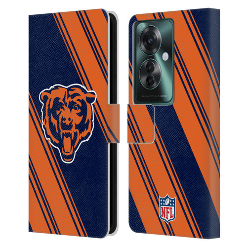 NFL Chicago Bears Artwork Stripes Leather Book Wallet Case Cover For OPPO Reno11 F 5G / F25 Pro 5G