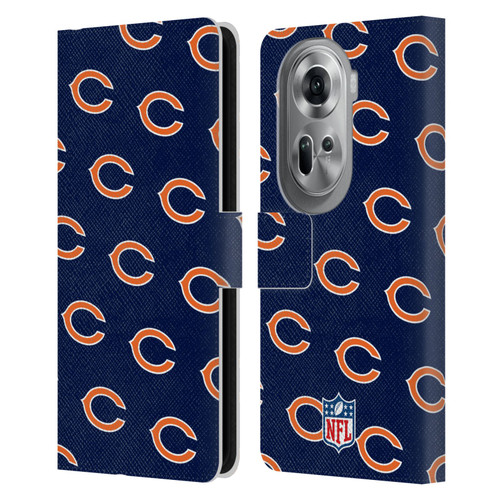 NFL Chicago Bears Artwork Patterns Leather Book Wallet Case Cover For OPPO Reno11 Pro
