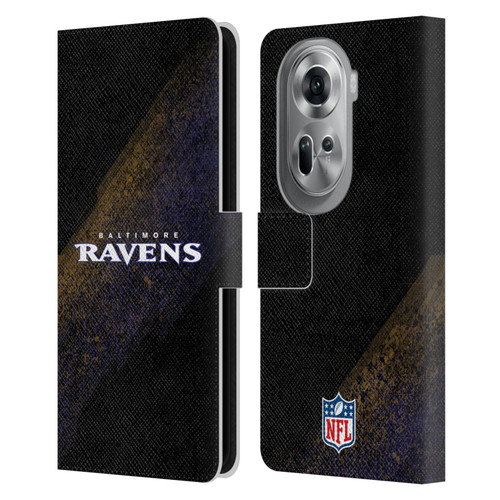 NFL Baltimore Ravens Logo Blur Leather Book Wallet Case Cover For OPPO Reno11 Pro