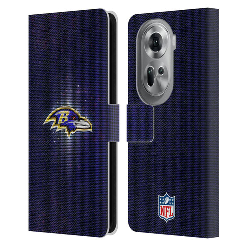 NFL Baltimore Ravens Artwork LED Leather Book Wallet Case Cover For OPPO Reno11 Pro