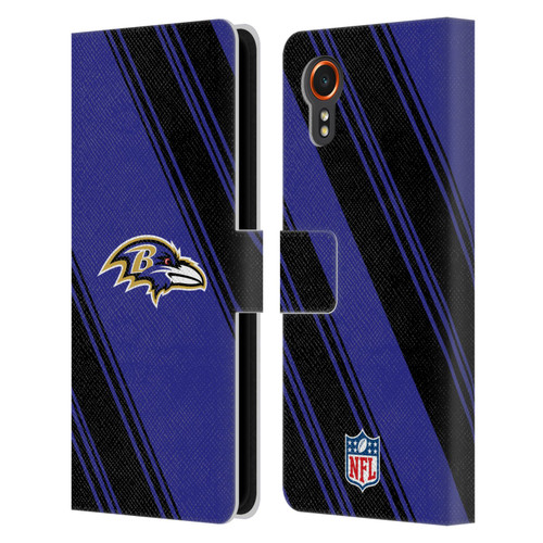 NFL Baltimore Ravens Artwork Stripes Leather Book Wallet Case Cover For Samsung Galaxy Xcover7 5G