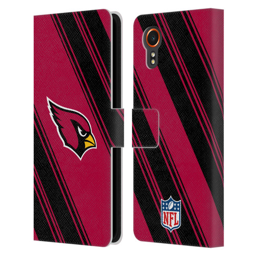 NFL Arizona Cardinals Artwork Stripes Leather Book Wallet Case Cover For Samsung Galaxy Xcover7 5G