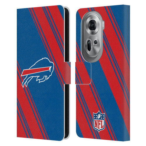NFL Buffalo Bills Artwork Stripes Leather Book Wallet Case Cover For OPPO Reno11 Pro