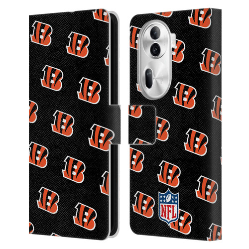 NFL Cincinnati Bengals Artwork Patterns Leather Book Wallet Case Cover For OPPO Reno11