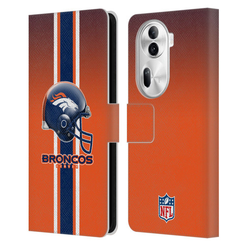 NFL Denver Broncos Logo Helmet Leather Book Wallet Case Cover For OPPO Reno11