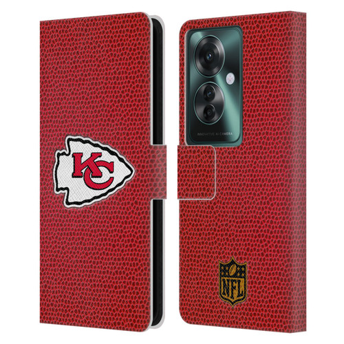 NFL Kansas City Chiefs Logo Football Leather Book Wallet Case Cover For OPPO Reno11 F 5G / F25 Pro 5G