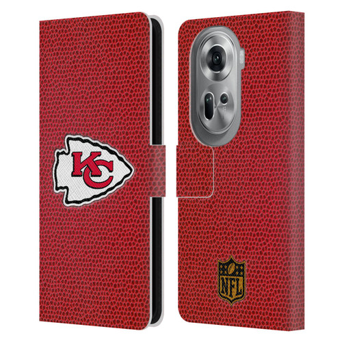 NFL Kansas City Chiefs Logo Football Leather Book Wallet Case Cover For OPPO Reno11 Pro