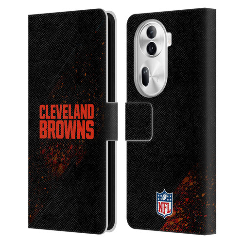 NFL Cleveland Browns Logo Blur Leather Book Wallet Case Cover For OPPO Reno11