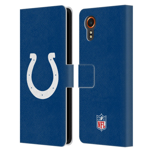 NFL Indianapolis Colts Logo Plain Leather Book Wallet Case Cover For Samsung Galaxy Xcover7 5G