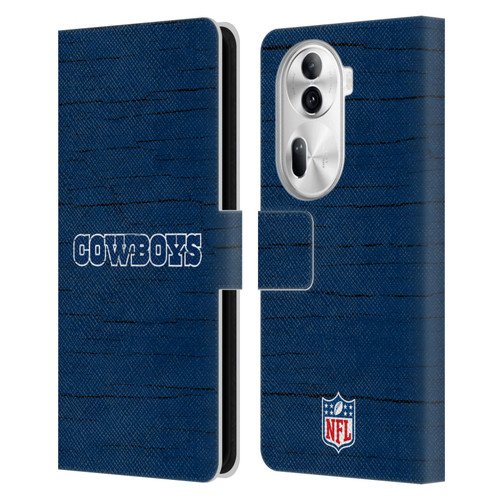 NFL Dallas Cowboys Logo Distressed Look Leather Book Wallet Case Cover For OPPO Reno11