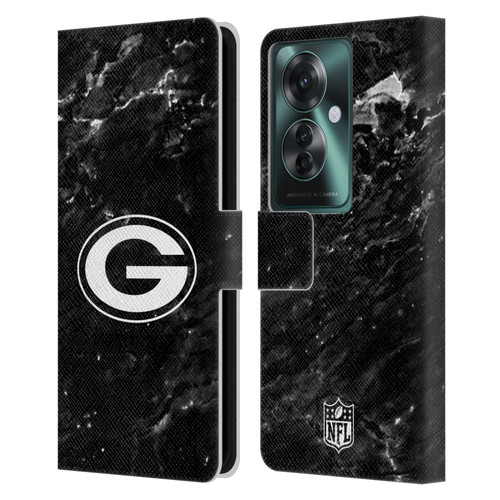 NFL Green Bay Packers Artwork Marble Leather Book Wallet Case Cover For OPPO Reno11 F 5G / F25 Pro 5G