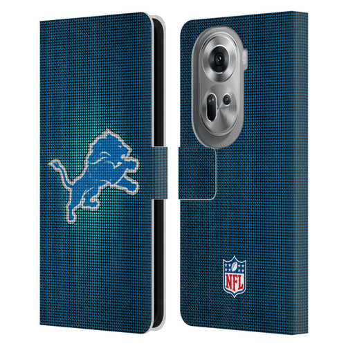 NFL Detroit Lions Artwork LED Leather Book Wallet Case Cover For OPPO Reno11 Pro