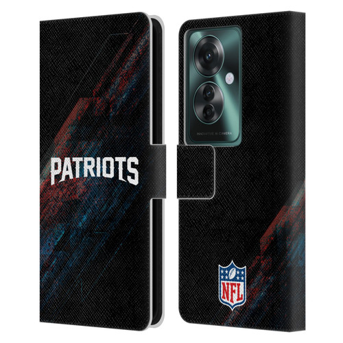 NFL New England Patriots Logo Blur Leather Book Wallet Case Cover For OPPO Reno11 F 5G / F25 Pro 5G