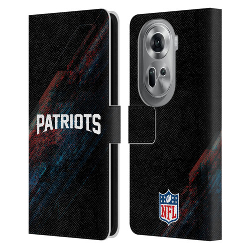 NFL New England Patriots Logo Blur Leather Book Wallet Case Cover For OPPO Reno11 Pro