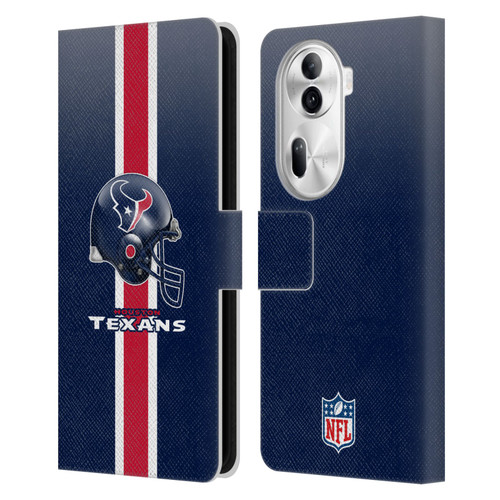 NFL Houston Texans Logo Helmet Leather Book Wallet Case Cover For OPPO Reno11