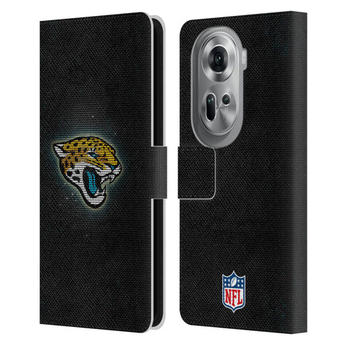 NFL Jacksonville Jaguars Artwork LED Leather Book Wallet Case Cover For OPPO Reno11 Pro