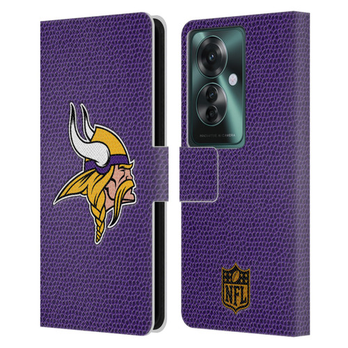 NFL Minnesota Vikings Logo Football Leather Book Wallet Case Cover For OPPO Reno11 F 5G / F25 Pro 5G