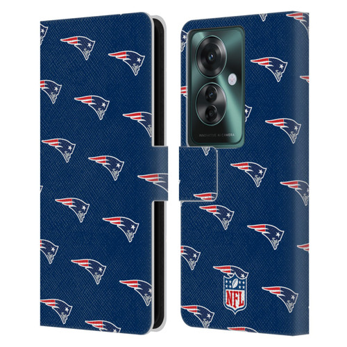 NFL New England Patriots Artwork Patterns Leather Book Wallet Case Cover For OPPO Reno11 F 5G / F25 Pro 5G