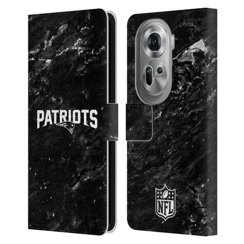 NFL New England Patriots Artwork Marble Leather Book Wallet Case Cover For OPPO Reno11 Pro