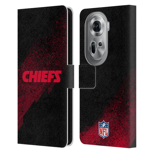 NFL Kansas City Chiefs Logo Blur Leather Book Wallet Case Cover For OPPO Reno11 Pro