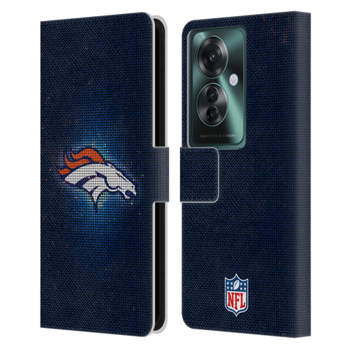 NFL Denver Broncos Artwork LED Leather Book Wallet Case Cover For OPPO Reno11 F 5G / F25 Pro 5G