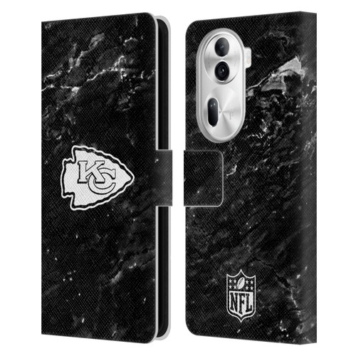 NFL Kansas City Chiefs Artwork Marble Leather Book Wallet Case Cover For OPPO Reno11