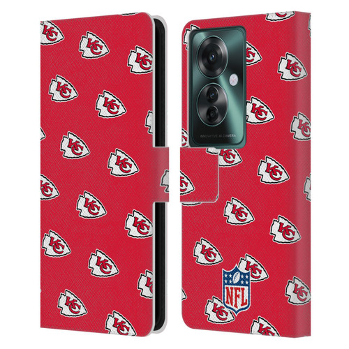 NFL Kansas City Chiefs Artwork Patterns Leather Book Wallet Case Cover For OPPO Reno11 F 5G / F25 Pro 5G