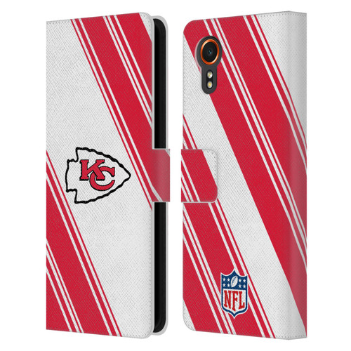 NFL Kansas City Chiefs Artwork Stripes Leather Book Wallet Case Cover For Samsung Galaxy Xcover7 5G