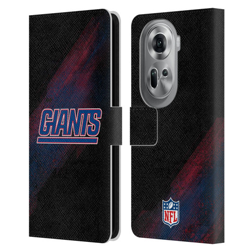 NFL New York Giants Logo Blur Leather Book Wallet Case Cover For OPPO Reno11 Pro