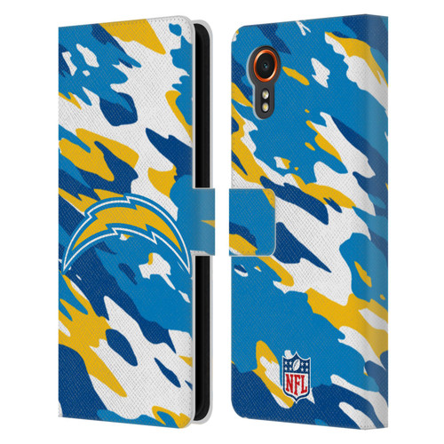 NFL Los Angeles Chargers Logo Camou Leather Book Wallet Case Cover For Samsung Galaxy Xcover7 5G