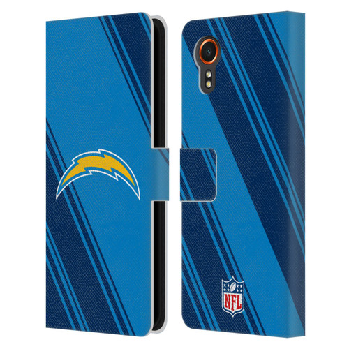 NFL Los Angeles Chargers Artwork Stripes Leather Book Wallet Case Cover For Samsung Galaxy Xcover7 5G