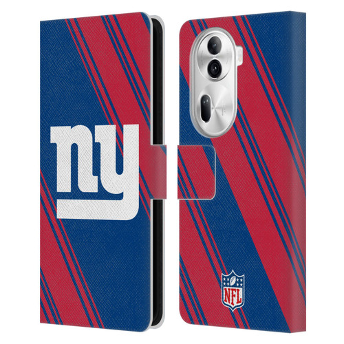 NFL New York Giants Artwork Stripes Leather Book Wallet Case Cover For OPPO Reno11