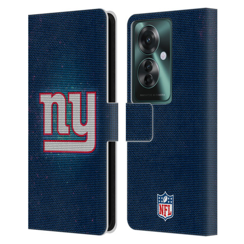 NFL New York Giants Artwork LED Leather Book Wallet Case Cover For OPPO Reno11 F 5G / F25 Pro 5G