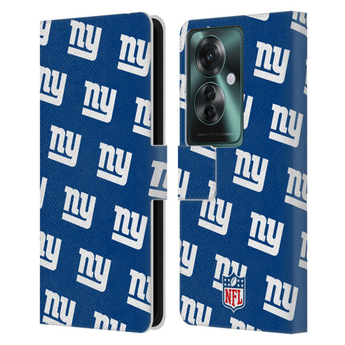 NFL New York Giants Artwork Patterns Leather Book Wallet Case Cover For OPPO Reno11 F 5G / F25 Pro 5G