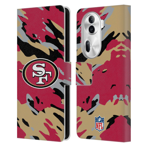 NFL San Francisco 49Ers Logo Camou Leather Book Wallet Case Cover For OPPO Reno11