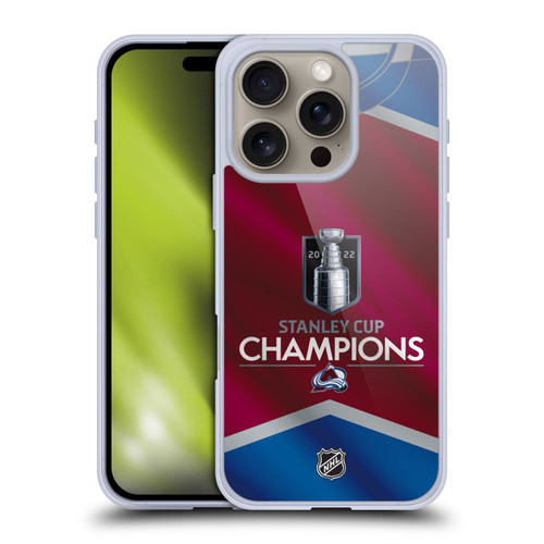 NHL 2022 Stanley Cup Champions Colorado Avalanche Jersey Soft Gel Case for Apple iPhone 16 Pro