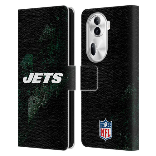 NFL New York Jets Logo Blur Leather Book Wallet Case Cover For OPPO Reno11