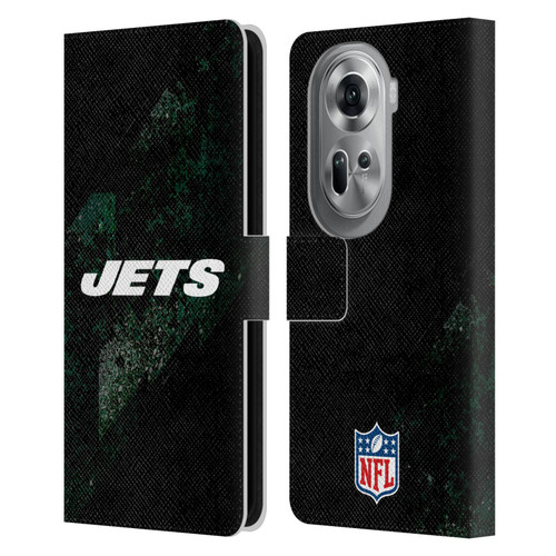 NFL New York Jets Logo Blur Leather Book Wallet Case Cover For OPPO Reno11 Pro
