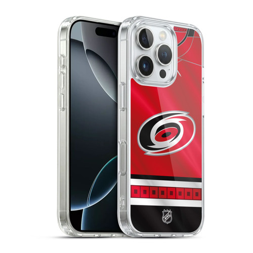 NHL Carolina Hurricanes Jersey Soft Gel Case for Apple iPhone 16 Pro