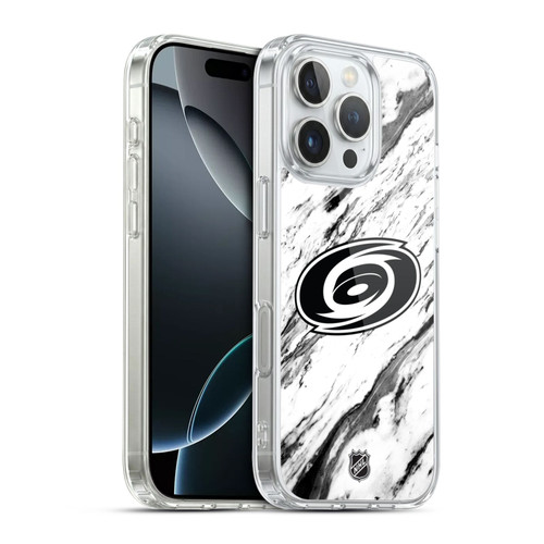 NHL Carolina Hurricanes Marble Soft Gel Case for Apple iPhone 16 Pro