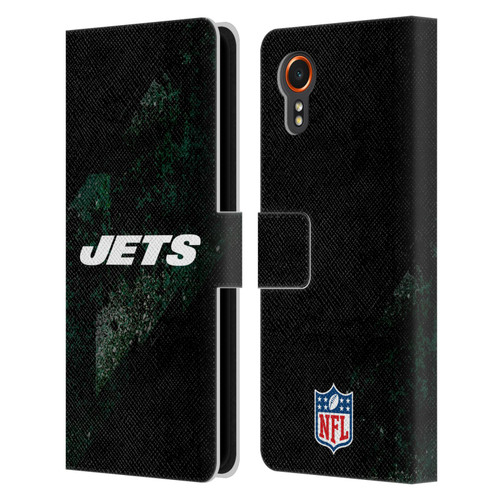 NFL New York Jets Logo Blur Leather Book Wallet Case Cover For Samsung Galaxy Xcover7 5G