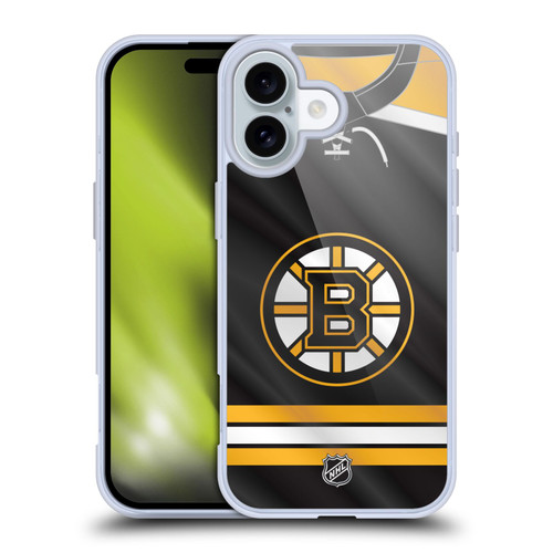 NHL Boston Bruins Jersey Soft Gel Case for Apple iPhone 16 NHL Boston Bruins Jersey Soft Gel Case for Apple iPhone 16