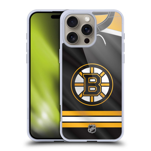 NHL Boston Bruins Jersey Soft Gel Case for Apple iPhone 16 Pro Max