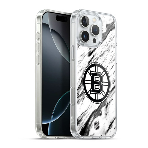 NHL Boston Bruins Marble Soft Gel Case for Apple iPhone 16 Pro Max & MagSafe