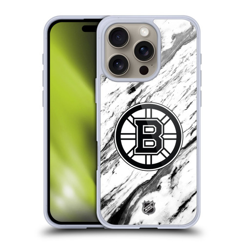 NHL Boston Bruins Marble Soft Gel Case for Apple iPhone 16 Pro & MagSafe